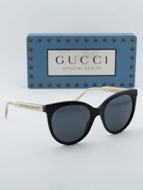 Gucci GG0565S 001 Women Cat Eye Sunglasses - Black / Grey